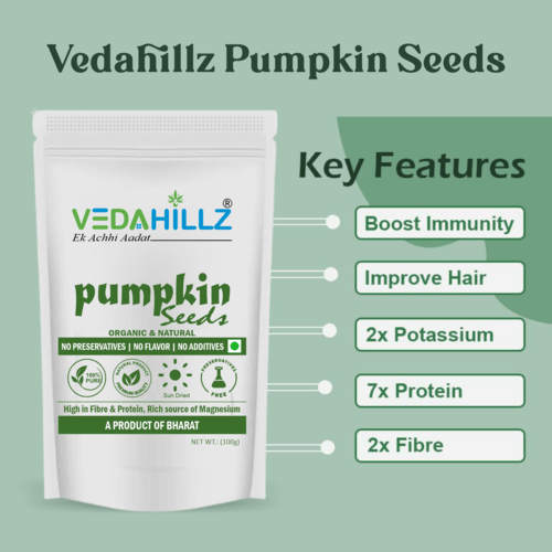 Vedahillz Organic Pumpkin Seeds Made from Carefully Selected Natural Seeds